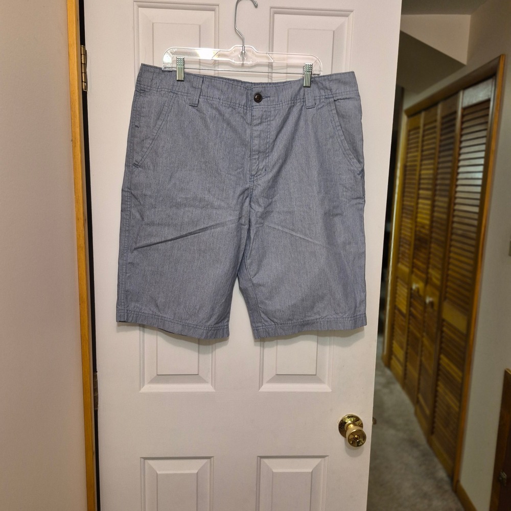 Mossimo Supply Co Mens Blue Herringbone Flat Front Shorts Size 40‎ Casual Summer